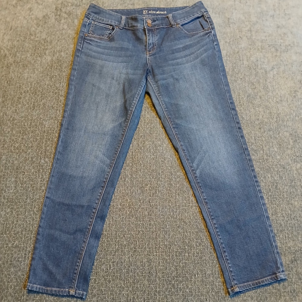 NY&C New York & Company Slim Slouch Jeans Medium Wash Denim Size 10